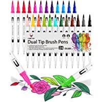 24 Colores con Rotuladores Doble Punta Pincel- Rotuladores Acuarelables Marcadores para Adultos Lettering- Bullet…